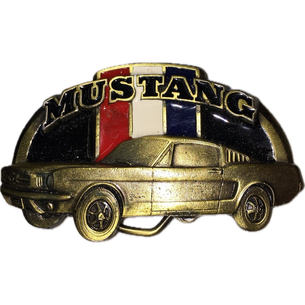 VTG Ford Mustang Belt Buckle 1990 The Great American Buckle Company 1954 USA